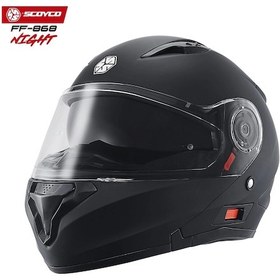 Resim Scoyco FF-868 Night Çene Açılır Güneş Vizörlü Kask Mat Siyah 