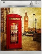 Resim NETWORK ART Bulaşık Makinesi Sticker Kaplama Beyaz Eşya Kaplama Londra Sokak Kulübe 