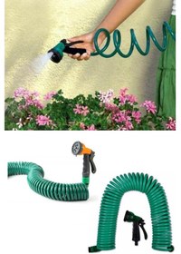 Resim 30 Metre Spiral Hortum + 4 Fonksiyonlu Özel Sulama Tabancası 4741 