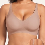 Resim 1 Adet, Kadınlar için Düz Kontrast Toprak Tonu Spagetti Askılı Sütyen, Güzel Sırtlı Bralette, Yumuşak Nefes Alabilir Çıkarılabilir Balonlu, İkili Minimalist Temel Üst Giyim Toptopları, 4 Mevsim Uygun Katık Renk İç Çamaşırı, Günlük Giyim,Çok Yönlü İç Giyim,Şık İç Çamaşırı,Minimalist Tasarım,Nefes 