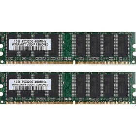 Resim Youtek 2 Adet 1gb Ddr1 Masaüstü Bellek - 400mhz Hızında, Cl3 Gecikmeli, 184 Pin Dımm 