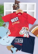 Resim nazarbebe Erkek Bebek Zebra Baskılı Şortlu Takım 