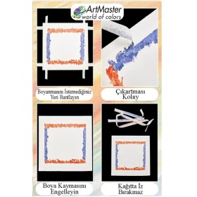 Resim ArtMaster Kağıt Bant Maskeleme Bandı 9 mm 25 Metre 6 Adet Boya Bantı Maskeleme Kağıt Bant Duvar Yağlı Boya Badana Genel Amaç 