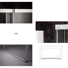 Resim Dikdörtgen Duş kabini | Üstten Askılı - 80x130cm / Siyah / Sürgülü 