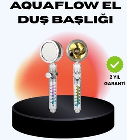 Resim Universal Döner Pervaneli El Duşu Başlığı Su Tasarruflu Basınç Artırıcı Yağmur Etkili 