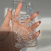 Resim 3D El Yapımı Ins Koi Kişilik Su Dalgası Küçük Balina iPhone 11/12/13/14/15/16 Pro Max için Uygun, İyi Şans ve Yüksek Kaliteli Hissiyat, Taze ve Şeffaf Kişilik Stili, Kamera Koruma, Niche Tasarım 