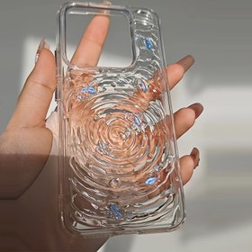 Resim 3D El Yapımı Ins Koi Kişilik Su Dalgası Küçük Balina iPhone 11/12/13/14/15/16 Pro Max için Uygun, İyi Şans ve Yüksek Kaliteli Hissiyat, Taze ve Şeffaf Kişilik Stili, Kamera Koruma, Niche Tasarım 