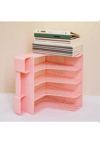 Resim Ops Mg 124 Pastel Pembe 4 Bölmeli Modüler Tasarım Organizer Kalemlikli Magazinlik Klasör Arşiv Kutusu Demonte 