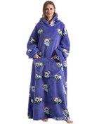 Resim Sevimli Kapüşonlu Giyilebilir Battaniye Lacivert 