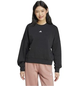 Resim Adidas Small Logo Feel Cozy Kadın Siyah Bisiklet Yaka Sweatshirt Siyah 