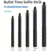 Resim Insta360x3/4 Görünmez Selfie Çubuğu Panoramik Spor Kamera Evrensel Alüminyum Alaşımlı Uzatma Çubuğu Bisiklet için 