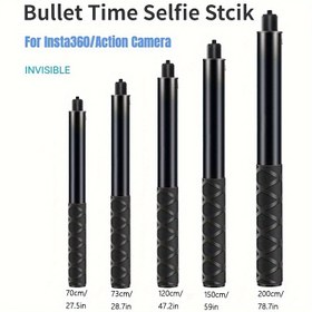 Resim Insta360x3/4 Görünmez Selfie Çubuğu Panoramik Spor Kamera Evrensel Alüminyum Alaşımlı Uzatma Çubuğu Bisiklet için 