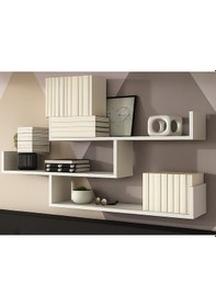 Resim Dekoratif Duvar Rafı Kitaplık Düzenleyici Beyaz - Beyaz 