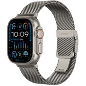 Resim Apple Watch Amazingthing Titan Premium Metal Hasır Kordon Titanyum 