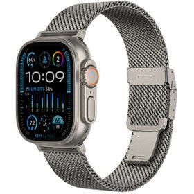 Resim Apple Watch Amazingthing Titan Premium Metal Hasır Kordon Titanyum 