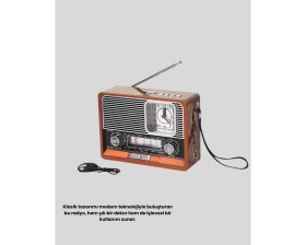 Resim Mey İthalat Bfs Dekoratif Vintage Radyo – Klasik Görünüm, Modern Fonksiyon ve Uzun Ömürlü Kullanım 