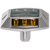 Resim İleri Trafik Sarı Güneş Enerjili Çakar Yol Butonu, Ankrajlı 