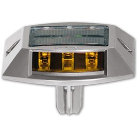 Resim İleri Trafik Sarı Güneş Enerjili Çakar Yol Butonu, Ankrajlı 