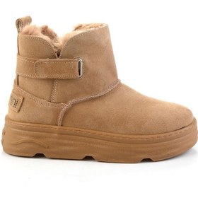 Resim Taba Hakiki Deri Kadın Bot & Bootie K02748100702 Taba 