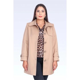 Resim Tolga Saraçoğlu Kadın Midi Boy Trençkot 60076 Camel CAMEL 