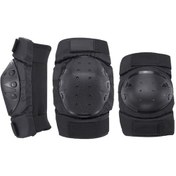 Resim Fortunelane Bisiklet Ve Motosiklet İçin Çiftli Dirsek Diz Koruması - Eva Pedli Hafif Korumalı Siyah Siyah 