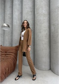 Resim Kahverengi Kimono Takım Kahverengi 