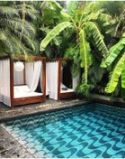 Resim BERZBUĞ Ahşap Bahçe Yatak 140wX180dX180h Şezlong 