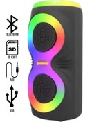 Resim Platoon PL-4626 BT/SD/USB/AUX Işıklı Taşınabilir Led Işıklı RGB Bluetooth Speaker (MS-3637BT) 