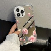 Resim Şık Telefon Kılıfı, Pembe Gül Desenli Yaratıcı Her Şey Dahil Düşme Karşıtı Tasarıma Sahip Lüks Ayna Kaplamaya Sahip, Iphone Modelleri 16, 15, 14, 13, 12, 11 Pro Max, XS, XR, 7, 8 ve SE JD1 ile Uyumlu. 