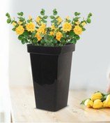 Resim Lijinxu Plastik Çiçek Kovası Kare Vazo Modern Siyah-beden-m Siyah 