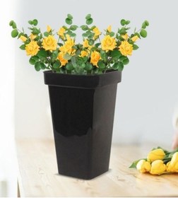 Resim Lijinxu Plastik Çiçek Kovası Kare Vazo Modern Siyah-beden-m Siyah 