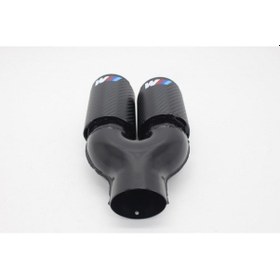 Resim Akrapoviç Çiftli Karbon Egzoz Ucu M Logolu 2x76 Siyah Sol 