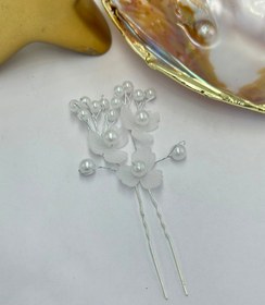 Resim İnci Ve Çiçek Saç Tokası 