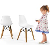 Resim Seduna Eames Child Sandalye 2 Adet | Natural Ahşap Ayaklı 