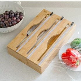 Resim Bambu 3 Bölmeli Folyo Kesme Standı 