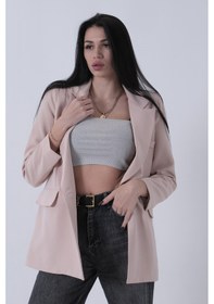 Resim Feminist Taş Kruvaze 2 Düğmeli Flato Cep Detaylı Ceket 3971560.50 Taş 