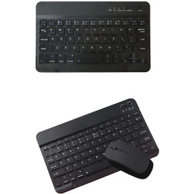 Resim Tek Bluetooth Klavye Mouse Seti Taşınabilir Wireless Bilgisayar Aksesuarı Najmaddin 