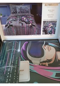 Resim Altınbaşak %100 Pamuk Tek Kişilik Nevresim Takımı Noctıs Shadows 