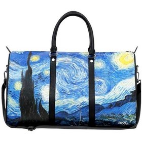 Resim Unisex Deri Çok Renkli Seyahat Çantası - Vincent Van Gogh Starry Night Tasarım Çok Renkli 