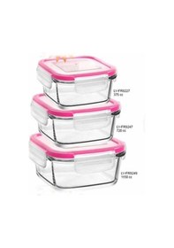 Resim Lav Fresco 3'Lü Saklama Kabları Pembe Kapak Çok Renkli 