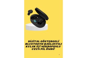Resim Tws Bluetooth Kulaklık Kulak Içi Kablosuz Dijital Göstergeli Çağrı Cevaplayabilen 