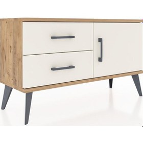 Resim Arges Şifonyer Tek Raflı 2 Çekmeceli Tek Kapaklı 88x30x48 Çam-aytaşı Aytaşı 