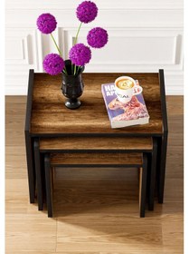 Resim Zg4 3'lü Zigon Sehpa - Ceviz Zg4 - Ceviz 