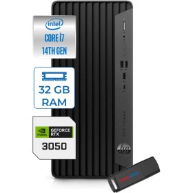 Resim Hp Pro Tower 400 G9 Intel Core I7 14700 32GB Ddr5 256GB SSD Freedos Nvidia RTX3050-6GB Masaüstü Bilgisayar 5V5M2ESRTX3050F16 + Zetta USB Bellek 
