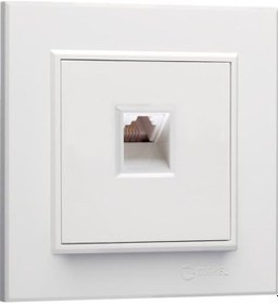 Resim Makel Karea Beyaz Numeris Telefon Prizi Modül+Kapak+Çerçeve 