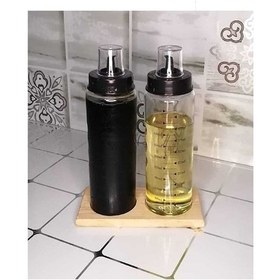 Resim Ahşap Yağdanlık Altlığı -2 Bölmeli Yağlık Sosluk Standı - Elm-01-768311 