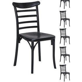 Resim 6 Adet Efes Siyah Sandalye / Balkon-bahçe-mutfak 