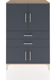 Resim Hyperion Dolap 2 Raflı 2 Çekmeceli 4 Kapaklı 88x44x134 Çam-an... Çam 