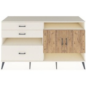 Resim Hyperion Konsol 4 Raflı 3 Çekmeceli 2 Kapaklı 176x44x99 Aytaşı-çam/aytaşı Aytası/atlas Çam - Aytası 