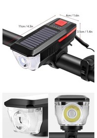 Resim Elektroalisveris Şarj Edilebilir Kornalı Ve Su Geçirmez Ledli Bisiklet Aydınlatma Siyah 